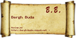 Bergh Buda névjegykártya